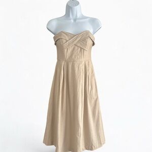 Elegant Tan Strapless Dress